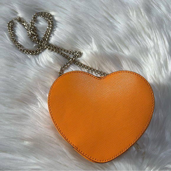 NEW KATE SPADE MINI HEART LOVE SHACK PRIDE ORANGE - Picture 2 of 4